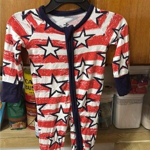 PatPat Red, White, and Blue Starry Kids One Piece